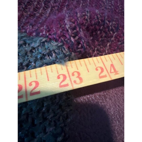 Handcrafted Patchwork Knit Cardigan 3 Snap Button Multicolor Design Angora Blend - Picture 2 of 6